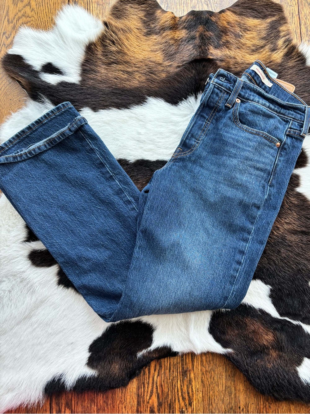 Levi's Women's Wedgie Boot Cut Jeans in Dark Blue Wash